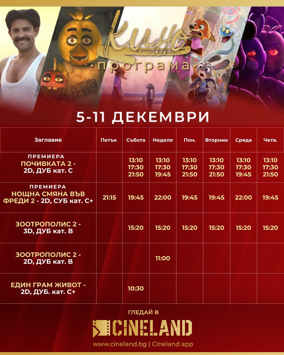  🎥 ���� �������� �CineLand ���������" - 05.12 � 11.12.2025 �.